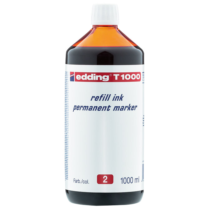 Tinta za marker permanentni 1000 ml Edding T1000 crvena
