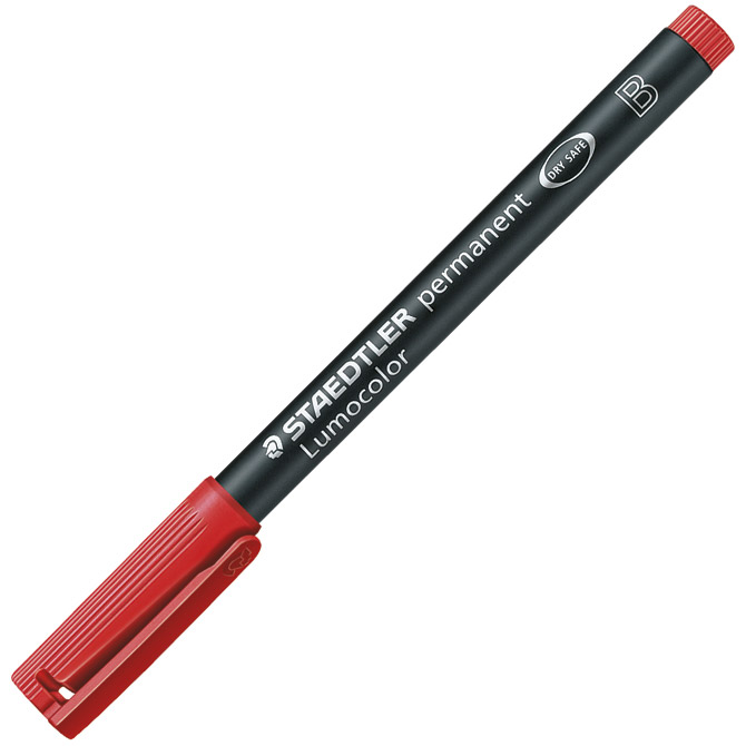 Marker permanentni 1-2,5 mm reciklirani Lumocolor Staedtler 314-2 crveni