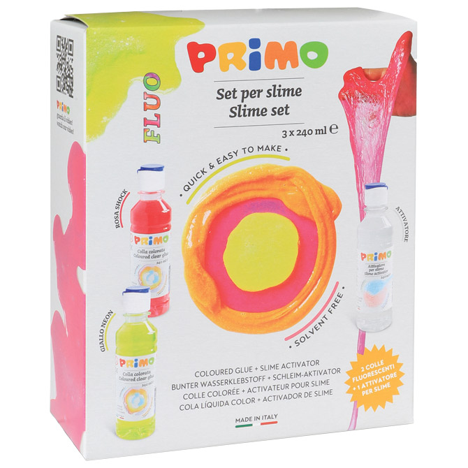 Set Slime 240 ml x2 boje+aktivator Fluo Primo 3314SLIMESET3 sortirano