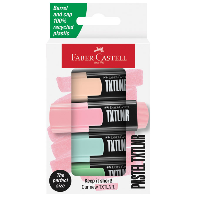 Signir 1-5 mm mini TXTLNR Pastel kart.kutija Faber Castell 154214/4boje blister