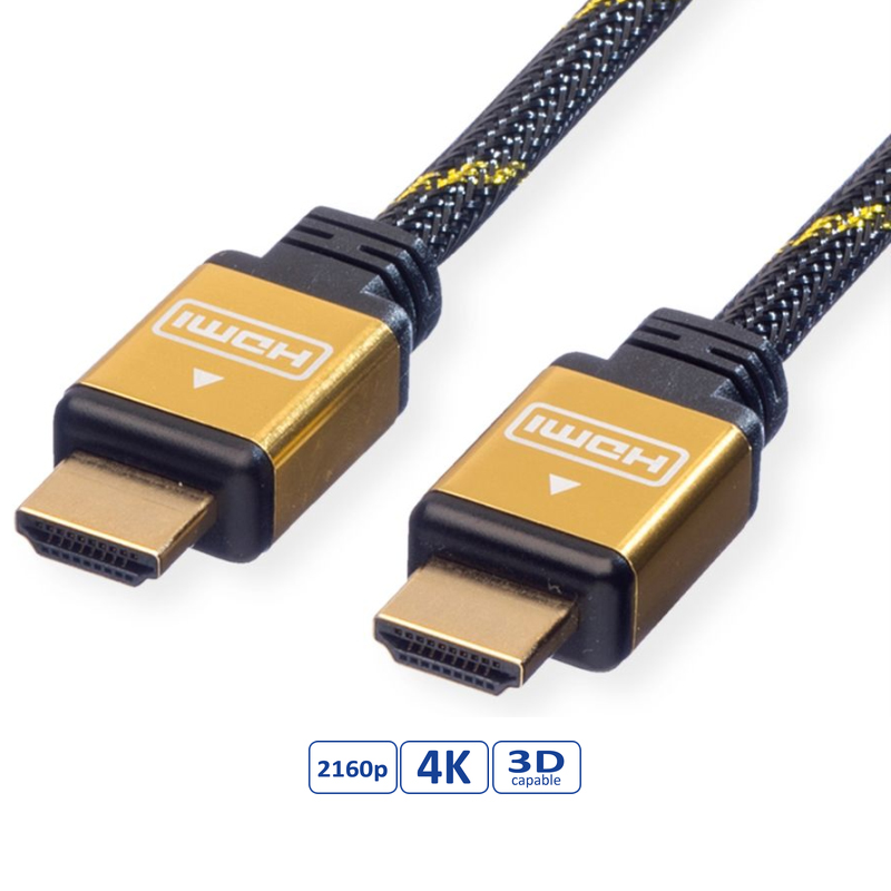 Roline GOLD HDMI kabel sa mrežom, M/M, 1.0m