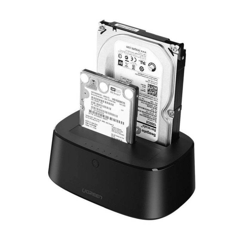 UGREEN Docking stanica 2×2.5"/3.5" SATA HDD, funkcija kloniranja, USB 3.0