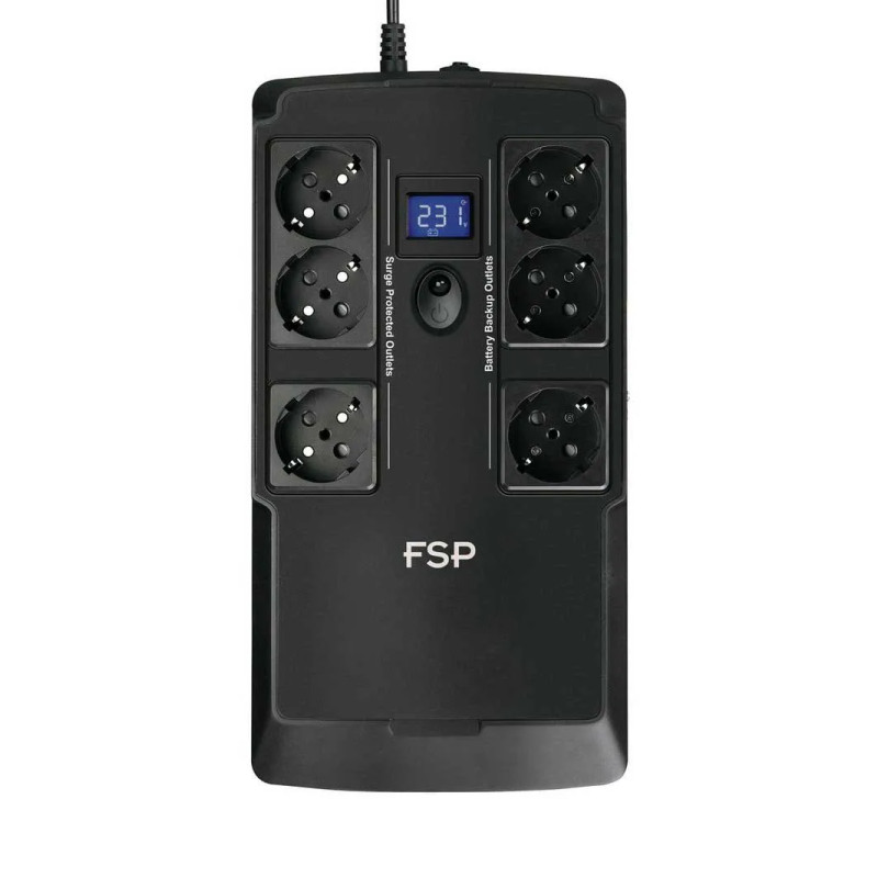 Fortron Source UPS NanoFit 800VA/480W, Offline, 2×USB, 6×Schuko, RJ45, 1×5Ah