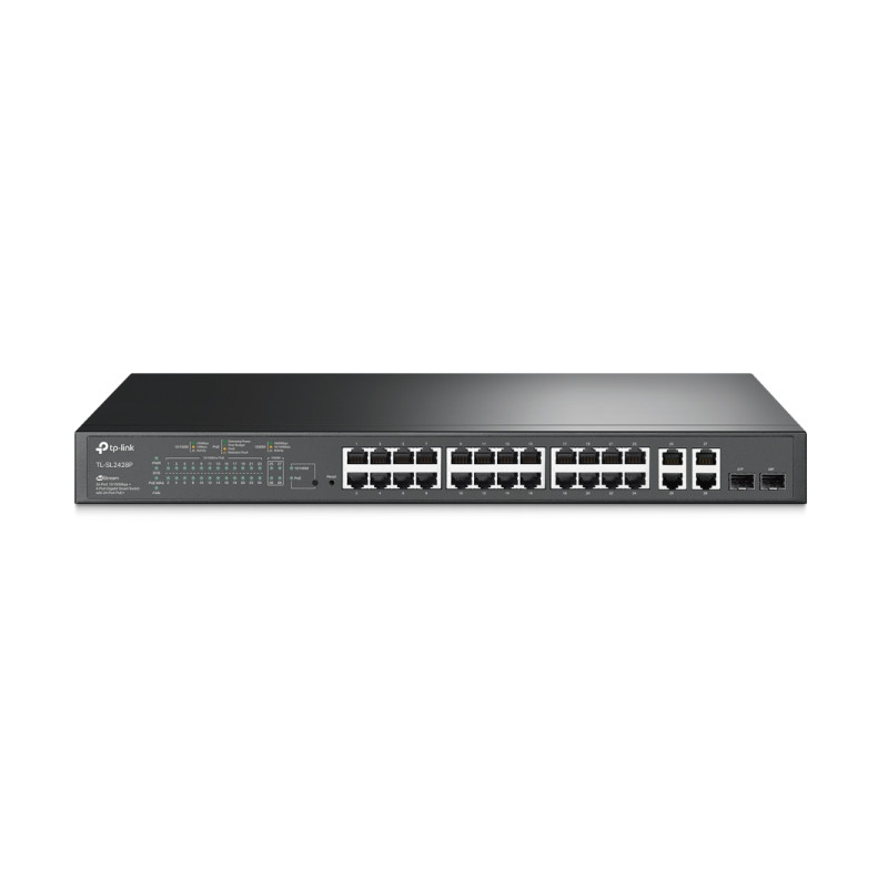 TP-Link Omada JetStream 24-Port PoE+ Smart preklopnik (Switch), 24×10/100M, 2×G-LAN, 2×G SFP, 1U 19" rackmount (250W) - Slika 3