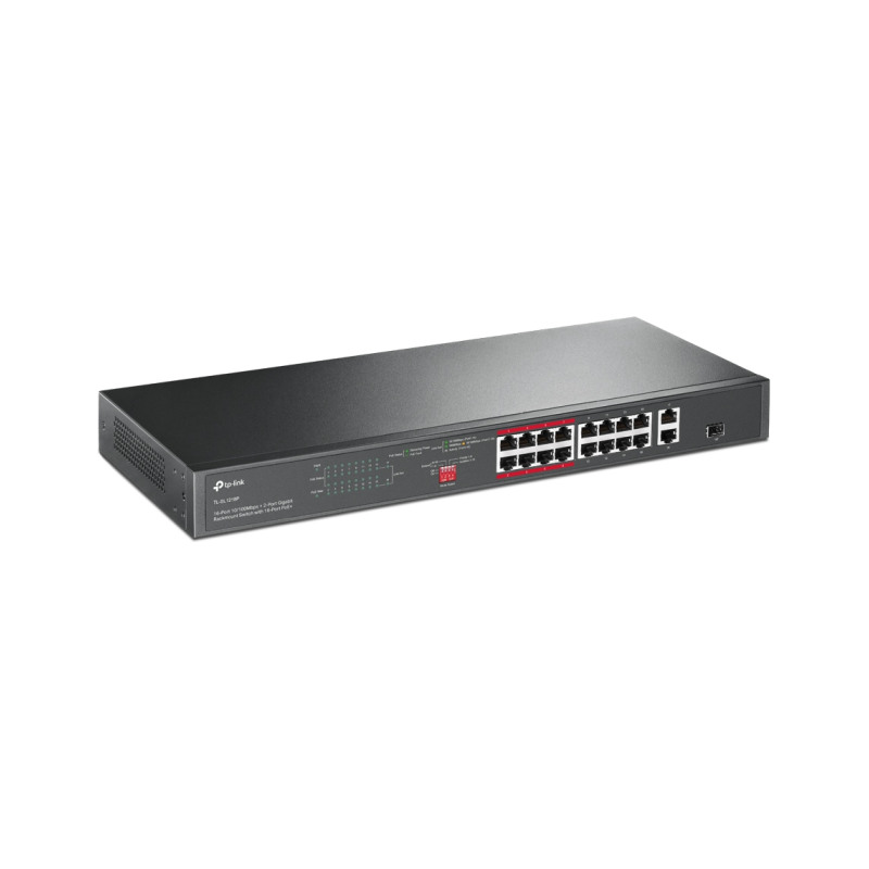 TP-Link 16-Port PoE+ Smart preklopnik (Switch), 24×10/100M, 2×G-LAN, 1×G SFP (250W)