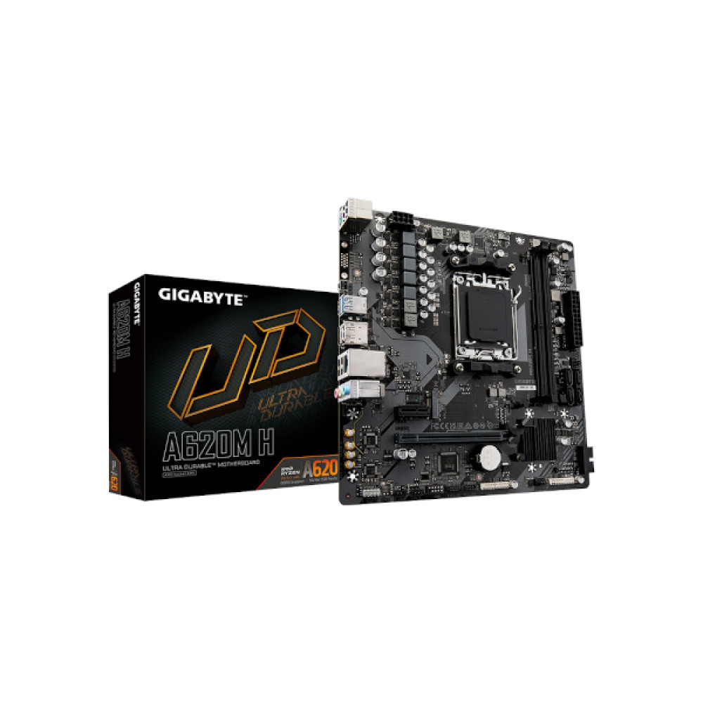 Gigabyte A620M H, S.AM5 2x DDR5/6400(OC), PCIe 4.0, HDMI/DP, mATX