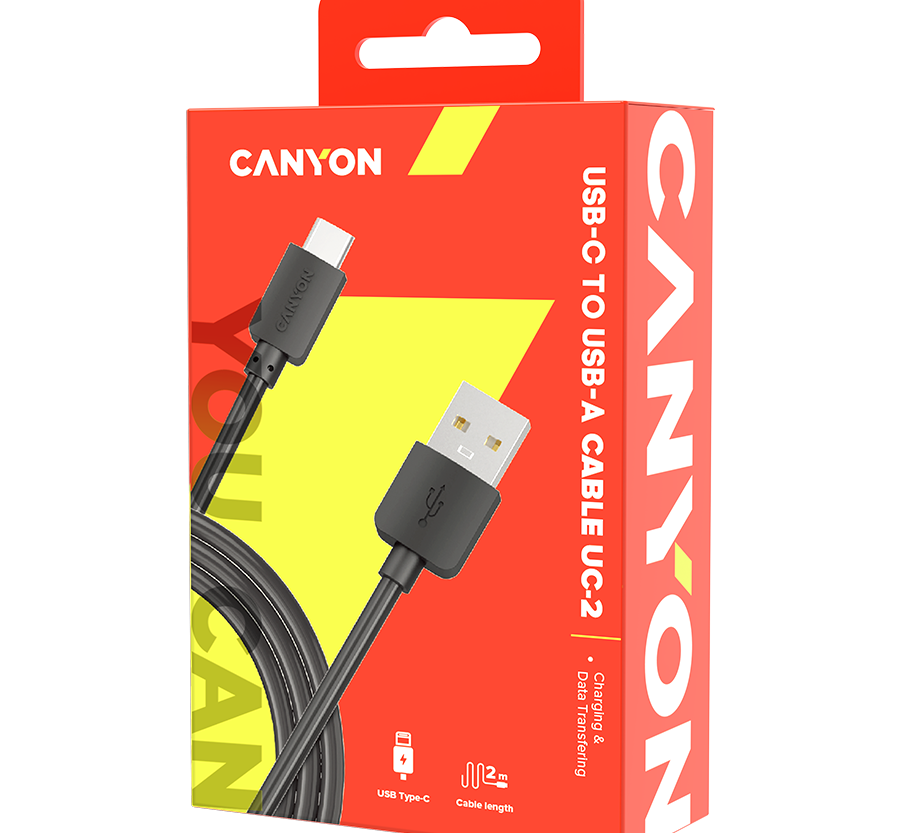 CANYON cable UC-2 USB-C 5W 2m Black - Slika 3