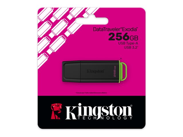 KINGSTON 256GB Portable USB 3.2 Bk/Green