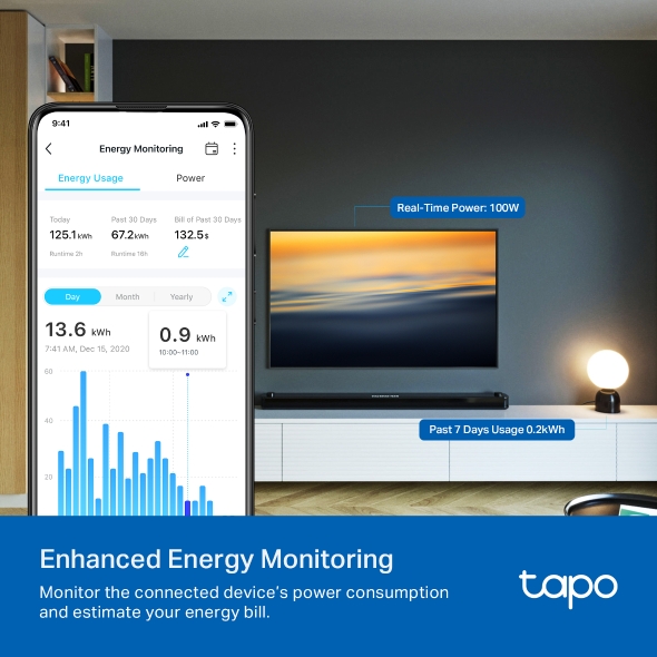 TP-Link Tapo P110M Smart Wi-Fi, Monitor/Matter