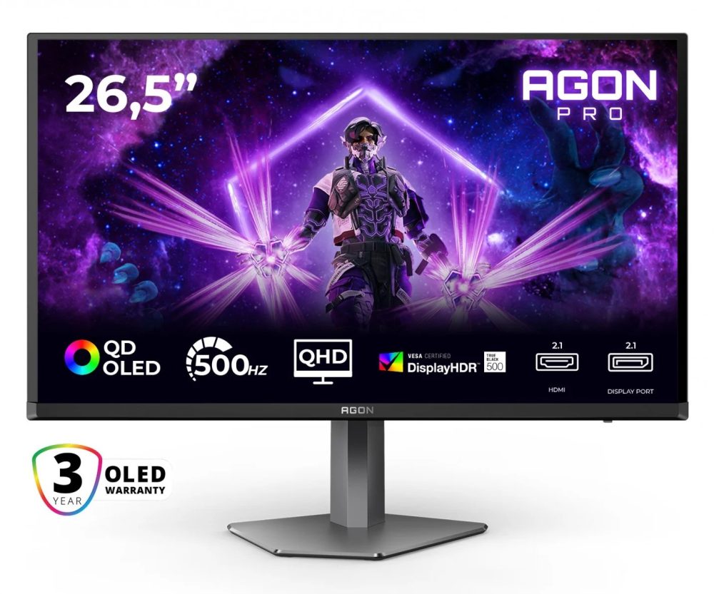 AGON AG276QKD2 27", QD-OLED, 2XHDMI, 2xDP, 500Hz