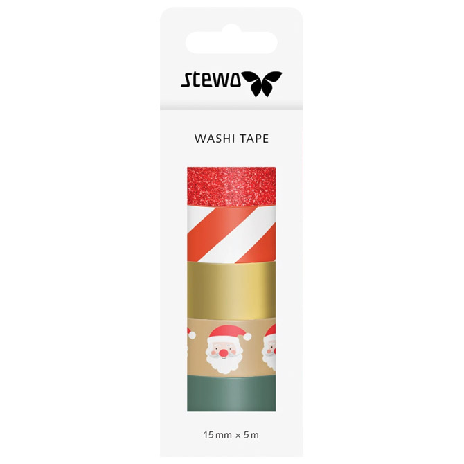Traka Deco ljepljiva 15mmx5m novogodišnja pk5 Stewo 5126 99 sortirano