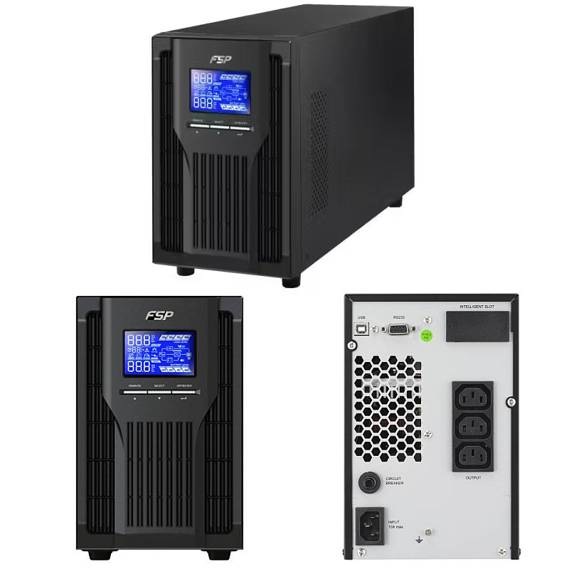 Fortron Source UPS Champ Tower 1000VA/900W, On-line double conversion, USB, RS-232, 3×IEC, 2×9Ah,LCD
