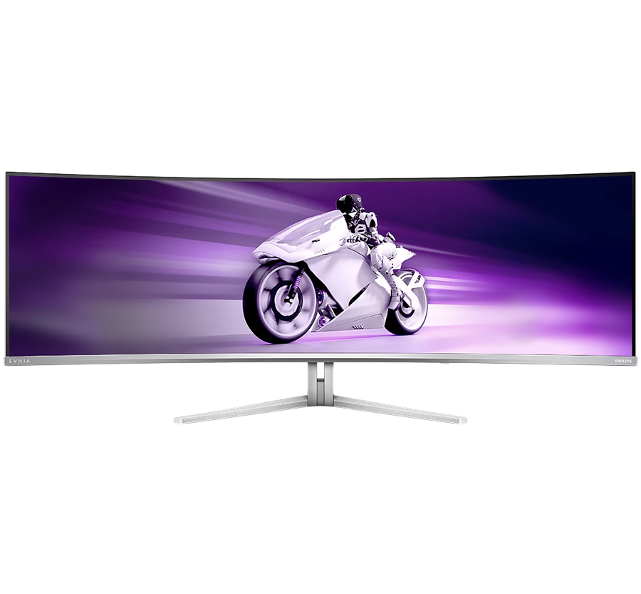 PHILIPS Evnia 8000 49M2C8900 QD-OLED curved gaming monitor 49'', 5120x1440 (Dual QHD), 1800R, 240Hz, 0.03ms, Adaptive Sync, FreeSync Premium Pro, G-Sync Compatible, HDR400, 2xHDMI, 1xDP, USB-C 3.2 Gen2 (PD 90W), USB Hub, Speakers, White