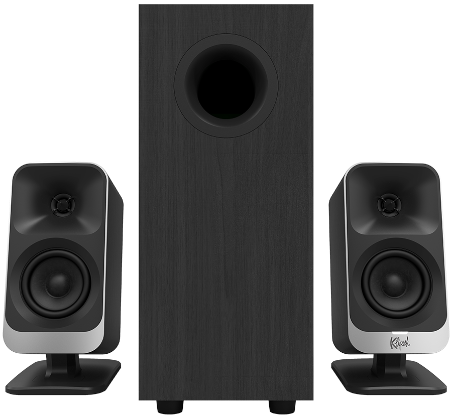 Alternative view of Klipsch ProMedia Lumina 2.1 Gaming Audio System with Subwoofer and LED Lighting Effects Built-in, Black