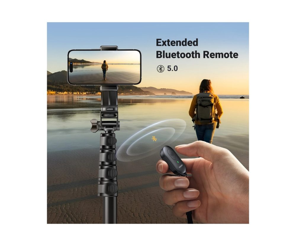 Alternative view of UGREEN Selfie stick 3u1 Tripod s bluetooth daljinskim do 7.2 incha, crni