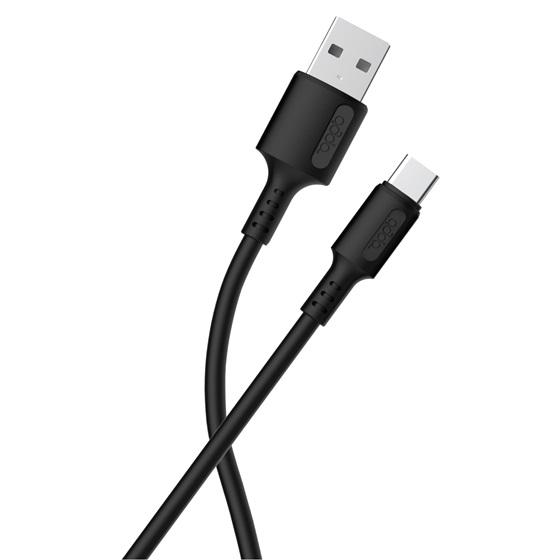 Adda USB-200-BK Fusion Charge+Data crni USB-a na Type-C 3.1A Premium TPE 1.2m