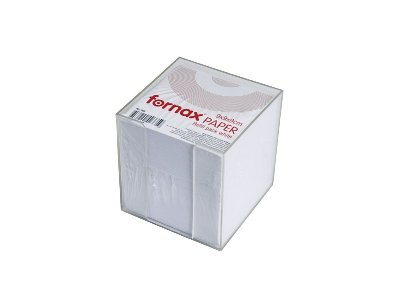 Blok kocka PVC 9,2x9,2x9,5 cm s papirom Fornax prozirna