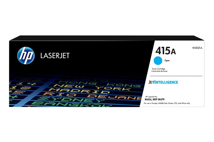 Original Toner Cyan HP Color LaserJet Color Pro M454, M479, MFP M454, MFP M479, Enterprise M455, MFP M480, Managed E45028, E47528 (415A W2031A)