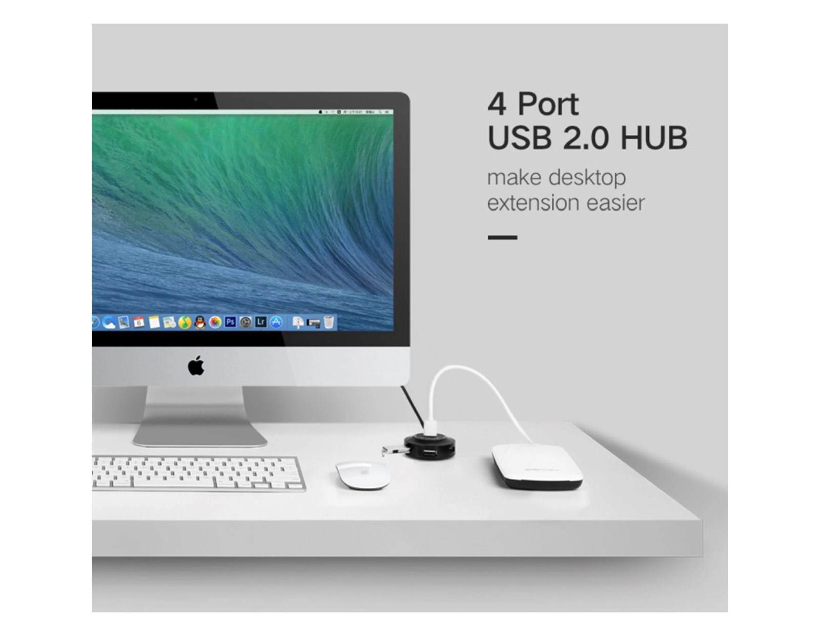 UGREEN USB Hub USB 2.0 A, 4-portni, crni 1m - Slika 3