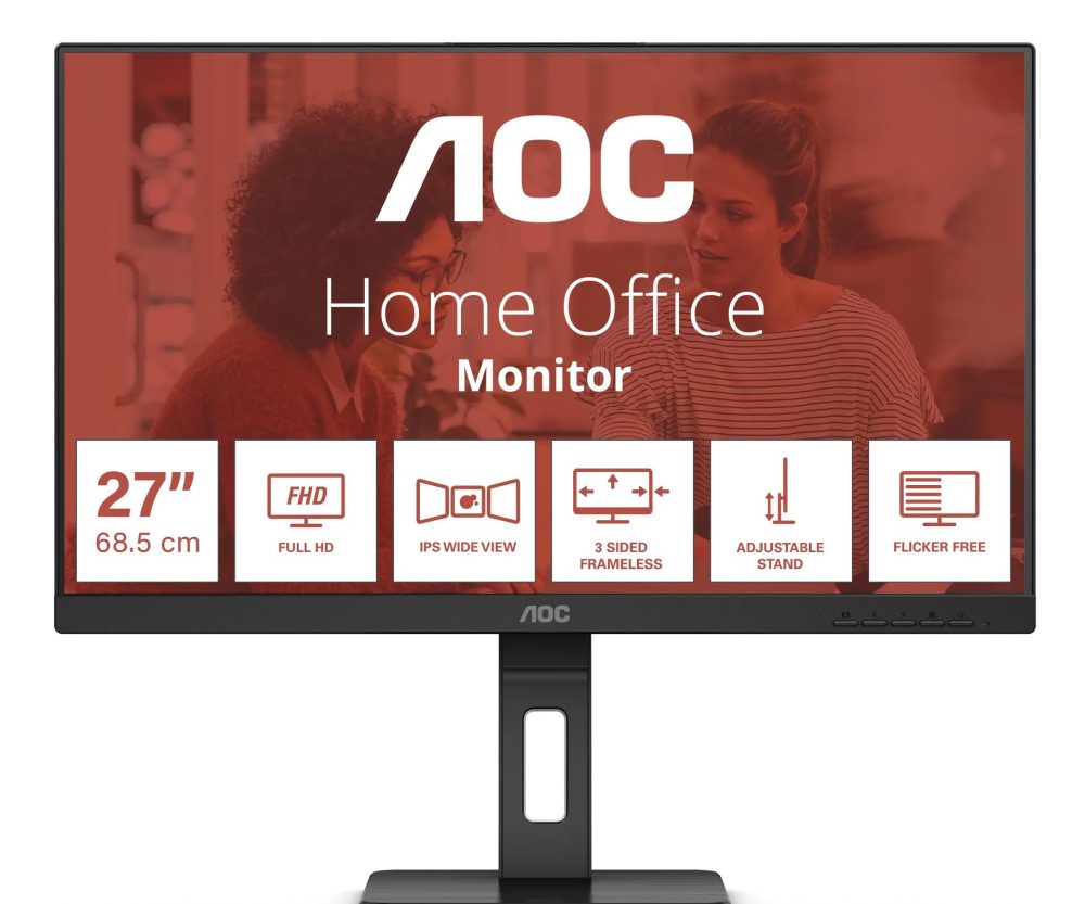 AOC LED 27" 27E3QAF, VGA, HDMI, DP, 150mm, zvuč.