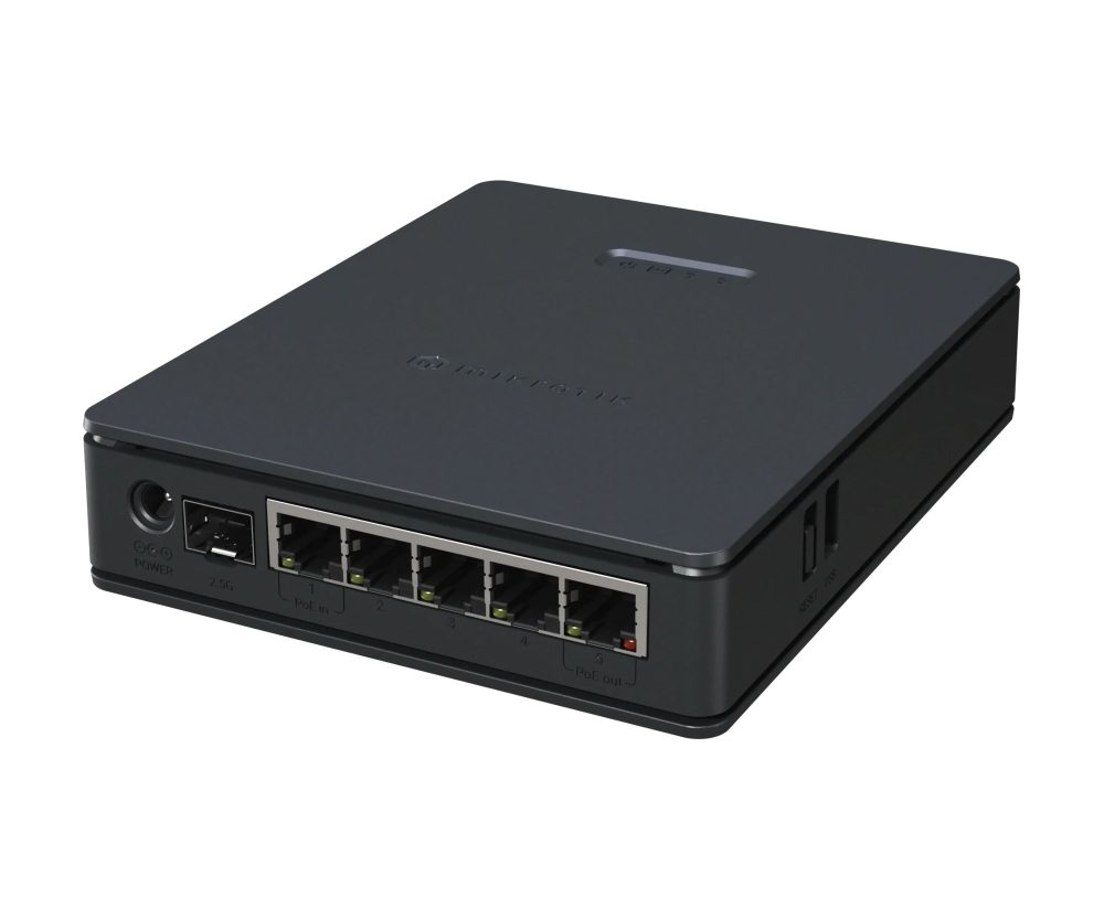 MikroTik hAP ax S (E62iUGS-2axD5axT) (2025) Router 5x Gigabit Ethernet ports, 1x 2.5 Gigabit SFP, Dual-Band Wi-Fi 6 (802.11ax), 512 MB RAM, metalno kućište, ARM