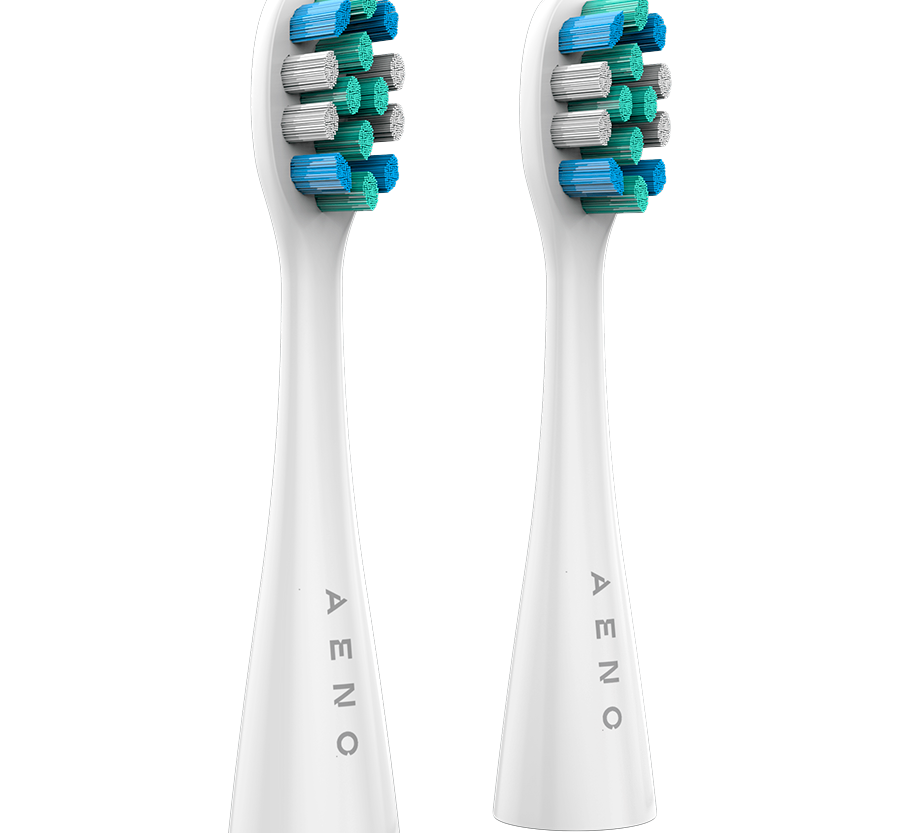 AENO Replacement toothbrush heads, White, Dupont bristles, 2pcs in set (for ADB0007/ADB0008)