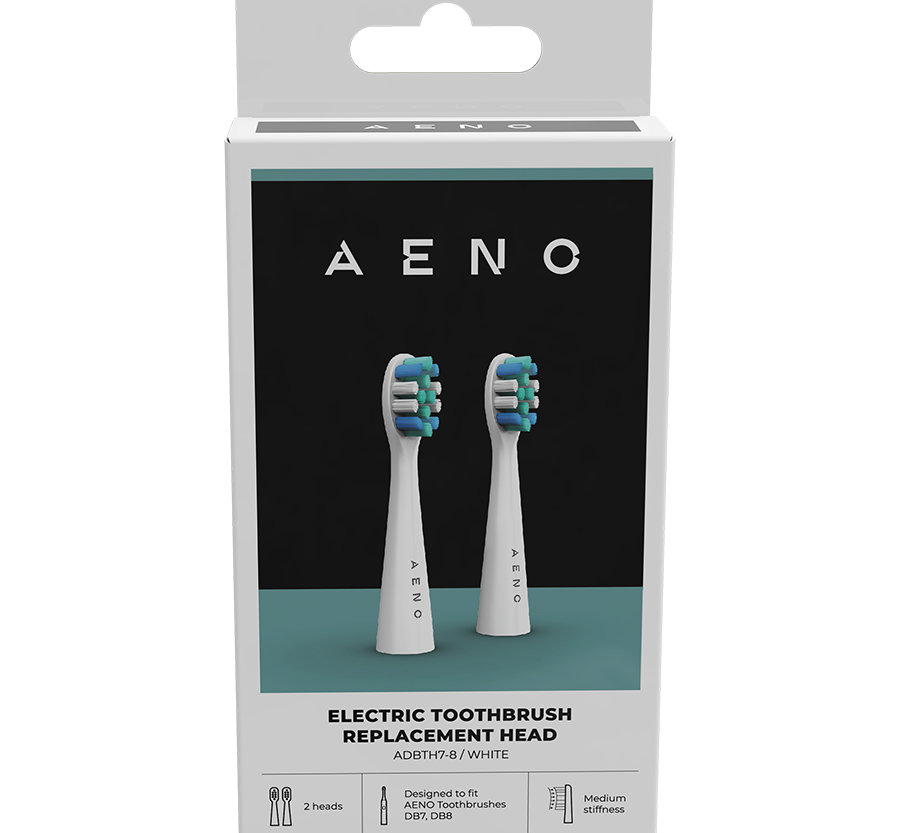 Alternative view of AENO Replacement toothbrush heads, White, Dupont bristles, 2pcs in set (for ADB0007/ADB0008)