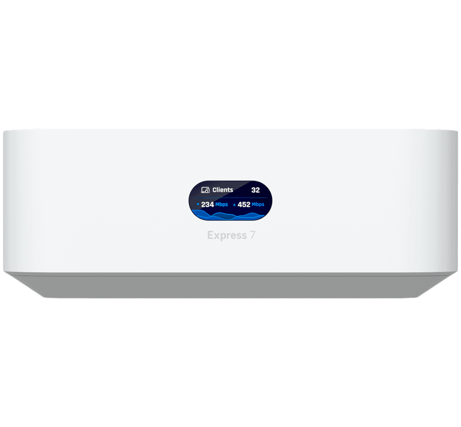 Alternative view of Ubiquiti UniFi Express 7 UX7 Mesh-scalable, super-compact 10G Cloud Gateway with integrated WiFi 7, 10 GbE RJ45 WAN port, 2.5 GbE RJ45 LAN port to extend network, up to 30+ UniFi devices and 300+ clients