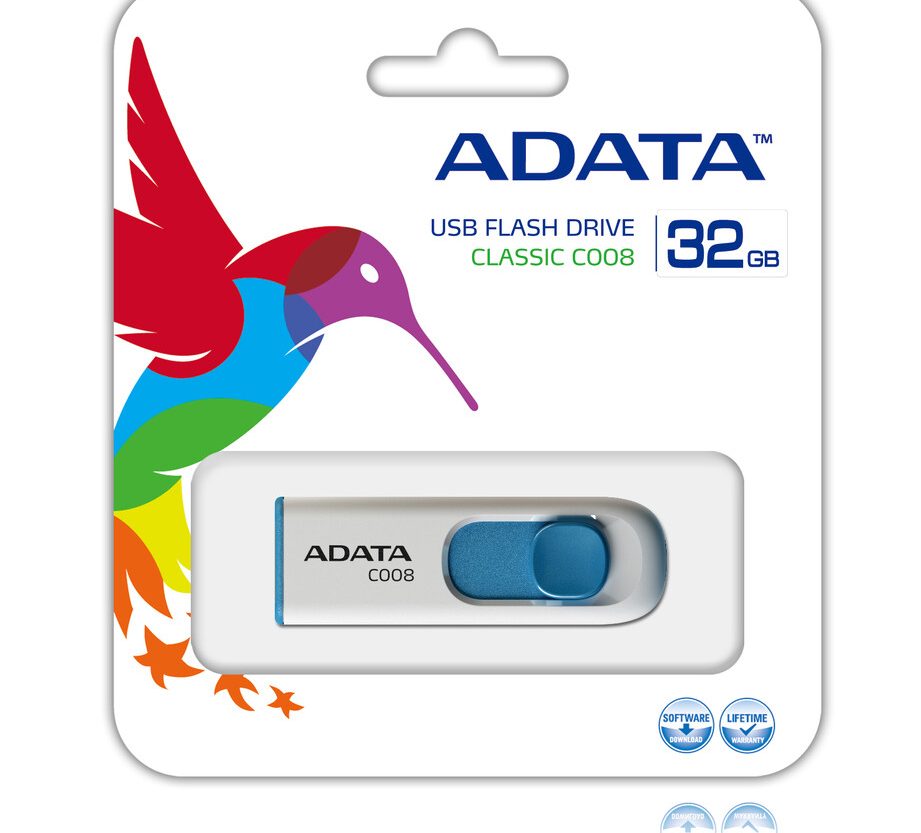 Alternative view of ADATA C008, 32GB, USB2.0, plavo-bijeli