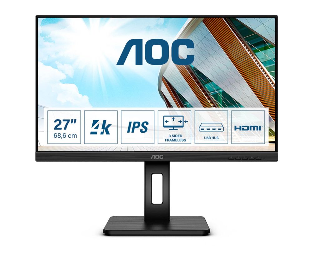 AOC U27P2CA,27",  2xHDMI, DP, USB-C, HAS, zuč.