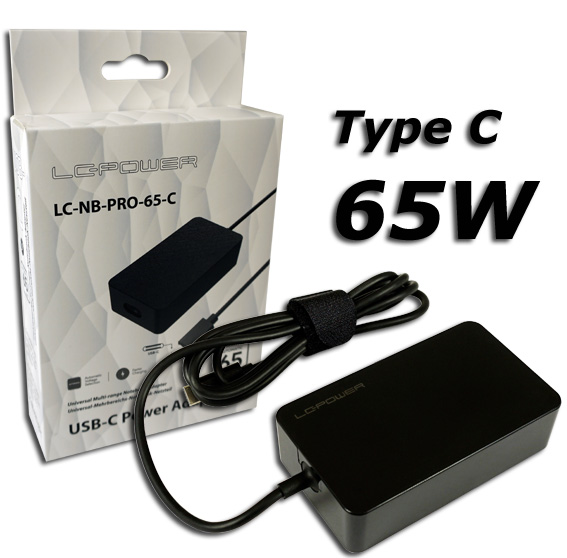 Lc power LC-NB-PRO-65W USB tip C notebook adapt.